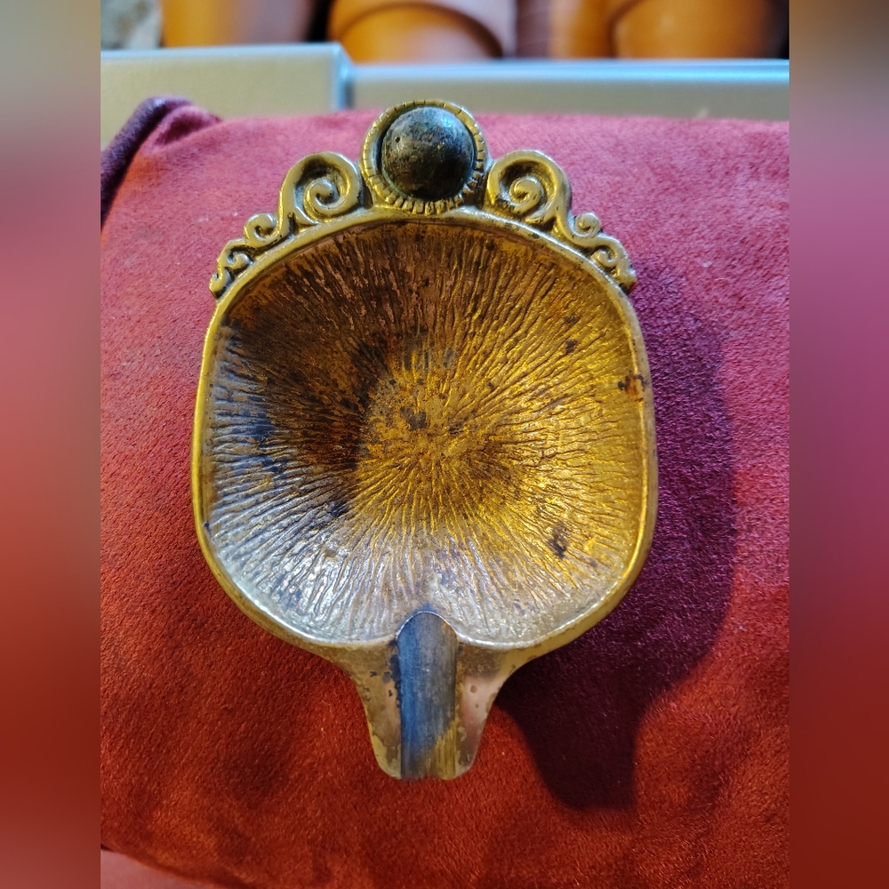 Vintage brass ashtray with stone made in Israel